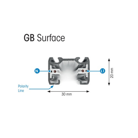 Szyna Global 1F natynkowa 200cm biała GB2200-3