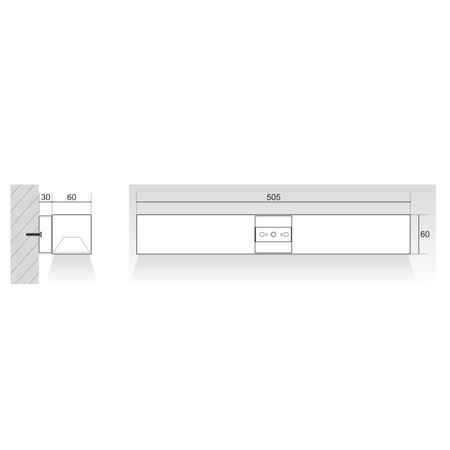 Linia ścienna LED 960Q szara 505mm 19W 6060 lm 3000K