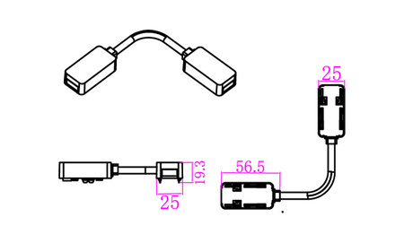 Łącznik zasilający Luxo 48V kabel czarny