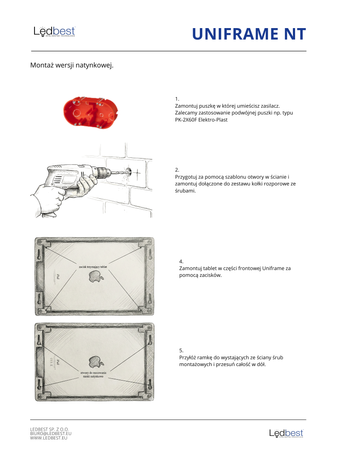 Ramka natynkowa do tabletu UNIFRAME czarny mat