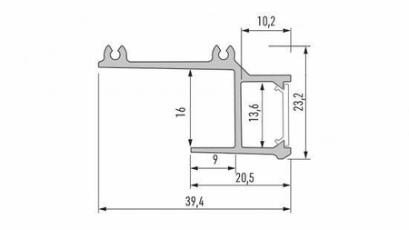 Profil LED LUMINES typ APA16 srebrny anodowany 2,02 m