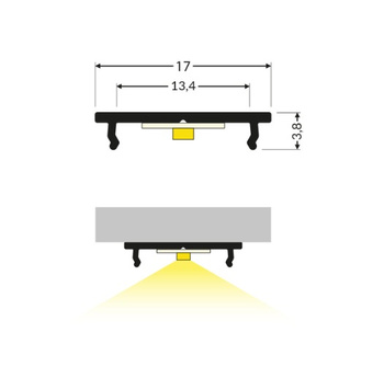 Płaskownik alu 2m 18*1mm dla taśm o max.szer.13mm