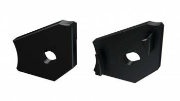 Zaślepka ALU do profilu LED LUMINES H czarna z otworem lewa