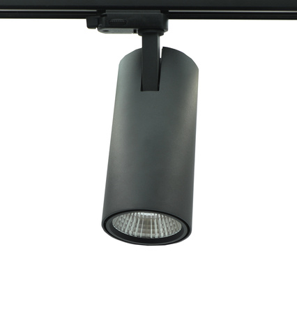 Reflektor LED na szynę 3 fazową produkcja polska 34W czarny 3000K rozsył światła 15 stopni