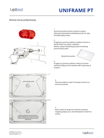 Ramka podtynkowa do tabletu UNIFRAME czarny mat