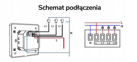 Przycisk 3 obwody czarny do puszki ZigBee TUYA