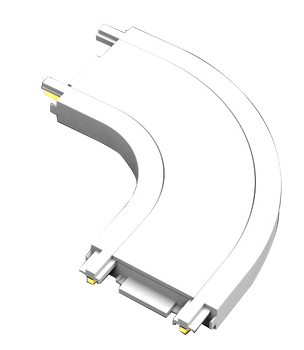 Łącznik Luxo 48V szyna natynk typ L gięty biały