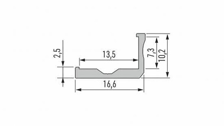 Profil LED LUMINES typ F srebrny anodowany 1 m