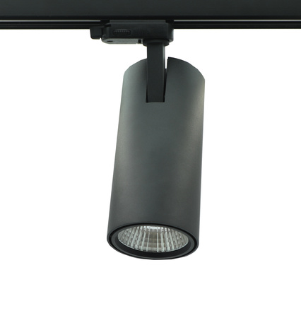 Reflektor LED na szynę 3 fazową produkcja polska 10W czarny 4000K rozsył światła 38 stopni