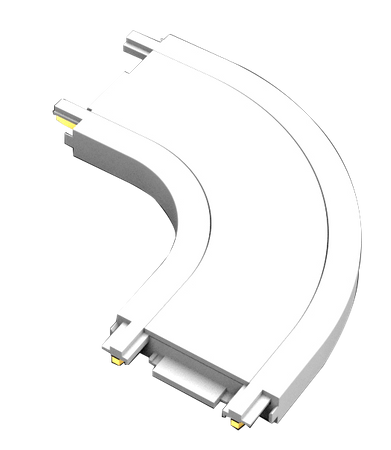 Łącznik Luxo 48V szyna natynk typ L gięty biały