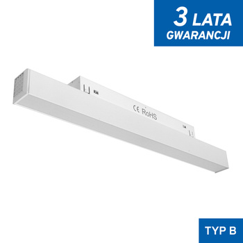 Linia LED Magnetic biała 12W 3000K opal 30cm - TYP B